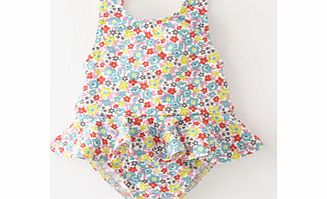 Mini Boden Girls Swimsuit, Multi Flowerbed,Candy Pink