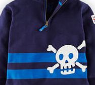 Mini Boden Half Zip Sweatshirt, Navy Skull 34518324