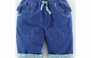 Mini Boden Heart Patch Cord Trouser, Elephant,Washed