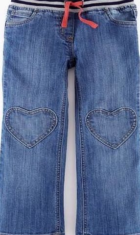 Mini Boden Heart Patch Trousers, Denim 34477927