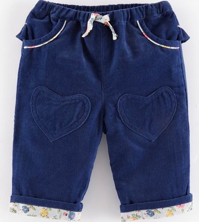 Mini Boden, 1669[^]34994335 Heart Patch Trousers Soft Navy/Light Grey Sprig