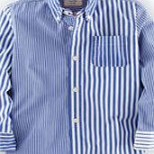 Mini Boden Hotchpotch Shirt, Reef/Ecru Stripes 34561696