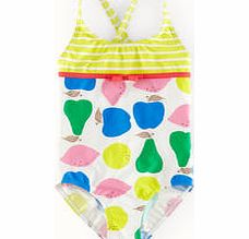 Mini Boden Hotchpotch Swimsuit, Snowdrop Fruit Bowl,Forget