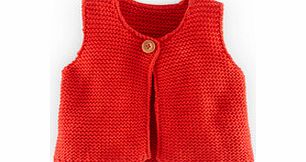 Mini Boden Knitted Cosy Gilet, Cream,Hot Coral 34545822