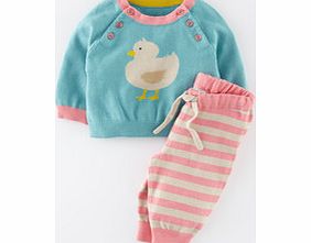 Mini Boden Knitted Play Set, Duck Egg/Duckie,Navy/Sleeping