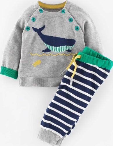 Mini Boden Knitted Play Set Grey Marl/Whale Mini Boden,