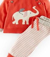 Mini Boden Knitted Play Set, Hot Coral Elephant 34545475