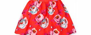 Mini Boden Pretty Printed Skirt, Bright Coral Painted