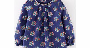 Mini Boden Pretty Printed Top, Soft Navy Posy,Rosy Pink