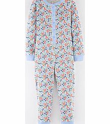 Mini Boden Printed All-in-one, Soft Blue Lily,Bright Coral
