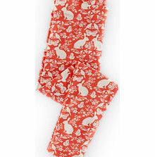 Mini Boden Printed Leggings, Hot Coral Secret Garden,Cherry