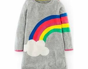 Mini Boden Rainbow Knitted Dress, Grey Marl 34558296