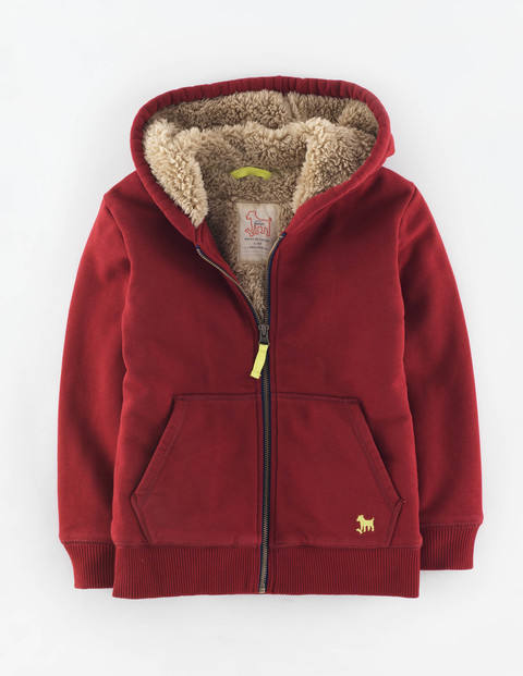 Mini Boden Shaggy Lined Hoody Red Mini Boden, Red 34919282