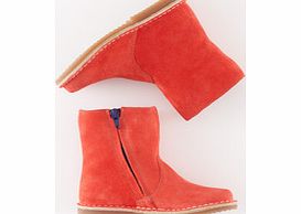 Mini Boden Short Leather Boots, Bright Coral Suede,Violet