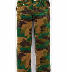 Mini Boden Slim Fit Jeans, Khaki Camouflage Cord,Jade Cord