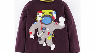 Mini Boden Space T-shirt, Aubergine Astronaut 34330480