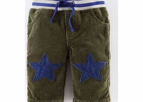 Mini Boden Star Patch Cord Trousers, Khaki 34190223