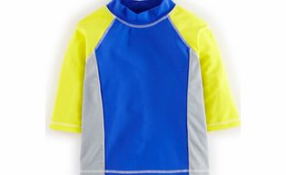 Mini Boden Surf Rash Vest, Yellow Colourblock,Blue