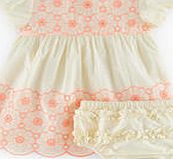 Mini Boden Sweet Embroidered Dress Pink Grapefruit/Calico