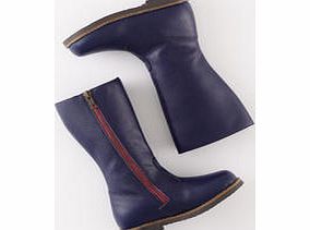 Mini Boden Tall Leather Boots, Blue,Ruby,Brown,Silver