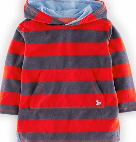 Mini Boden Towelling Throw-on, Red/Grey Stripe 34485243