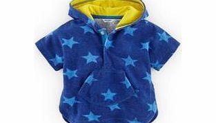 Mini Boden Towelling Throw-on, Reef/Bright Blue Star,Multi
