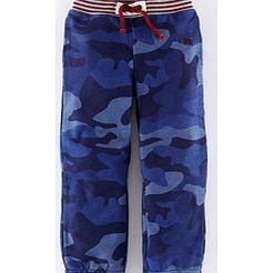Mini Boden Track Pants, Blue Camouflage,Fatigue
