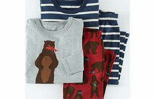 Mini Boden Twin Pack Pyjamas, Rockabilly Grizzly 34326975