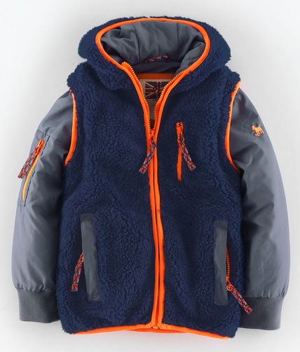 Mini Boden, 1669[^]34909101 Two-in-one Explorers Jacket Navy Sherpa/Slate