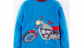 Vehicle T-shirt, Cobalt Motorbike,Grey Ship,Red