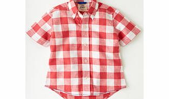 Mini Boden Washed Summer Shirt, Sail Red Gingham,Yellow