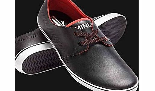  Genuine Puma Mens Be MINI Classic Casual Leather Shoes in Black / Orange, Size: 43