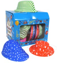 Plastic Party Hats - 60 asst colour/style