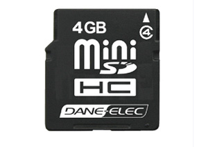 SD High Capacity (MINISD-HC) Memory Card - 4GB Class 4 (118x) - Dane-Elec