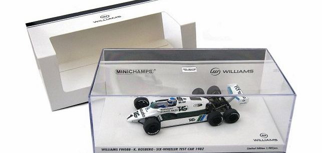 Minichamps Williams Ford FW08B 6 Wheeler Test Car 1982 - Keke Rosberg 1/43 Scale Die-Cast Collectors Model