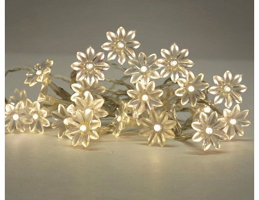 Battery Operated Warm White LED Flower Fairy String Lights