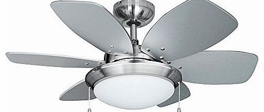 MiniSun Chrome 30`` Modern Ceiling Fan with Light 