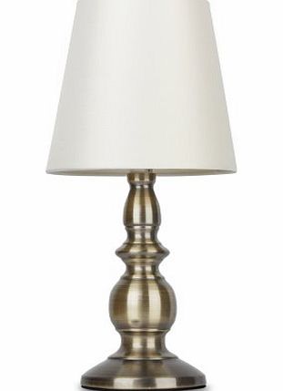 MiniSun Vintage Traditional Antique Brassed Touch Table Lamp with Cream Shade
