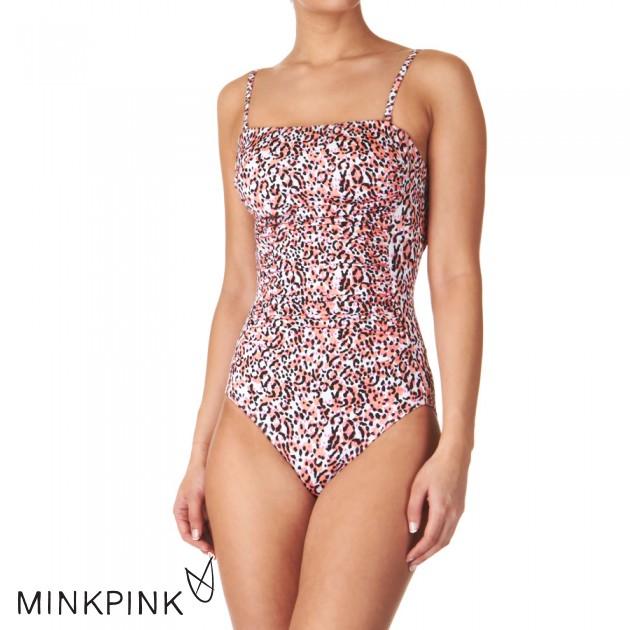 Minkpink Womens Minkpink Coral Bay Rouche Front Swimsuit