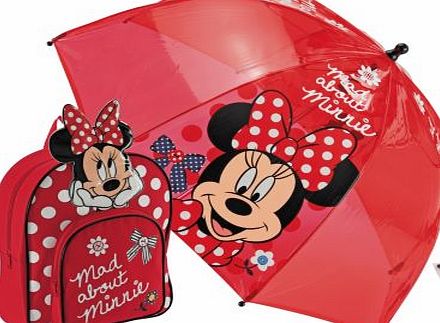 Minnie Mouse Disney Minnie Mouse Red Backpack and Dome Umbrella