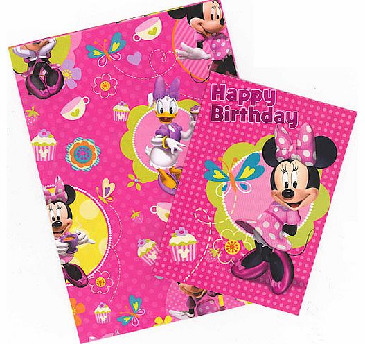 Gem Minnie Wrapping Paper‚ Birthday Card