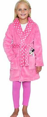 Minnie Mouse Girls Pink Spot Dressing Gown -