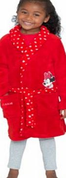 Minnie Mouse Girls Red Spot Dressing Gown - 2-3