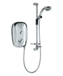 Play 9.5kW Satin and Chrome Shower