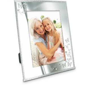 MIRROR and Glitter Butterfly 5 x 7 Photo Frame