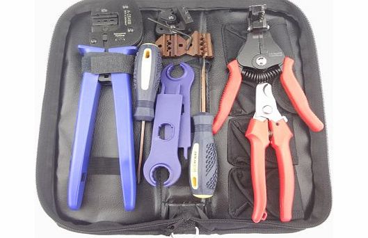 Kit of PV Crimper for MC3 MC4 Tyco Connector, PV cable cutter, crimp tool / for photovoltaic / for solar panel DIY / cable cutter