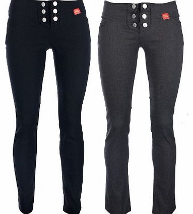 New Girls Black Grey School Trousers Sizes 4-16 Sexy Miss Chief Super Skinny (6, 29`` Inside Leg Black)