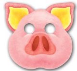 FARM PARTY PIG MASKS X 8 - PIG BIRTHDAY PARTY SUPPLIES AND PRODUCTS