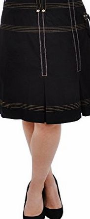 Miss Posh Womens Cotton Flared Pleated Skater Skirt - Black - 10