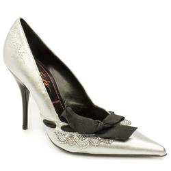 Female Anouk Bow Court Leather Upper Evening in Silver